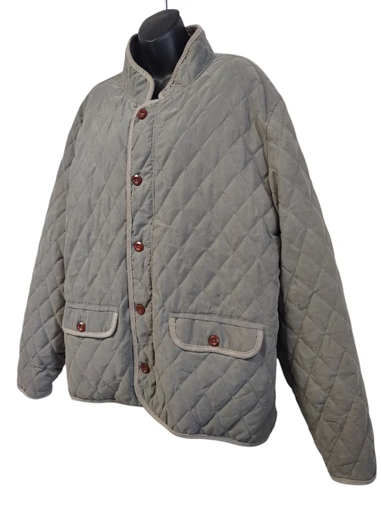 Mad Hero Gray Quilted Jacket Mens Sz XL Corduroy Collar Fleece Lined Button NWT - Picture 3 of 9